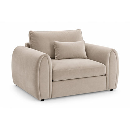 Mercer Oversized Plush Velvet Armchair Grey or Beige Deep Seat