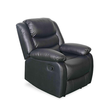 Cortland Leather Look Single Seater Armchair Manual Recliner Black Brown
