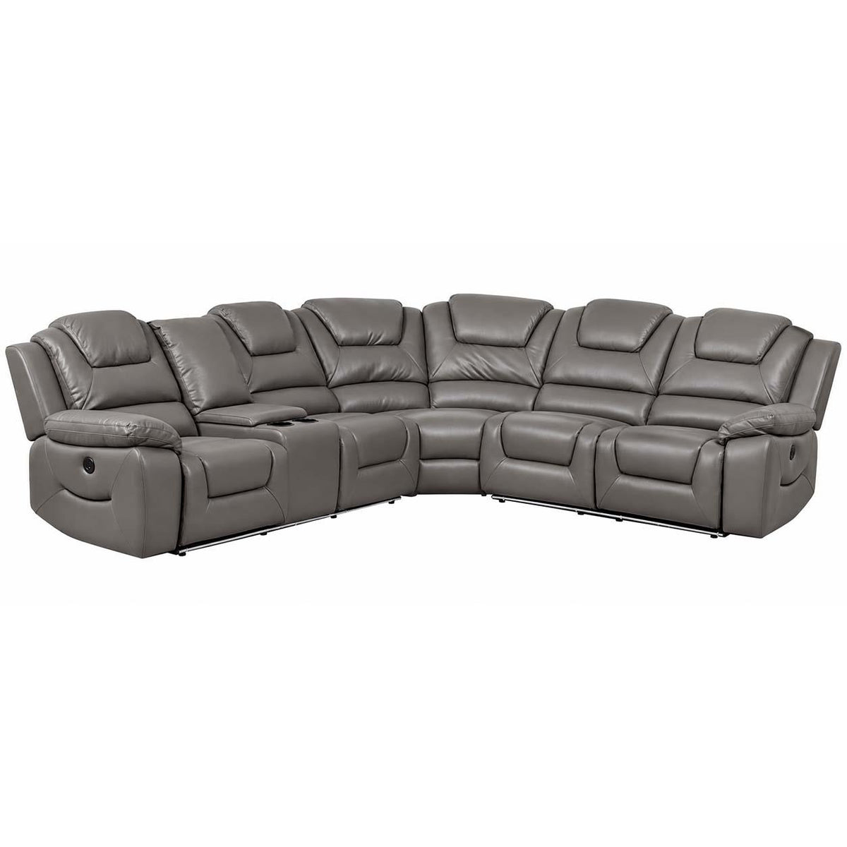 Oxbridge 5 Seater Electric Recliner Corner Sofa LED USB Black or Grey