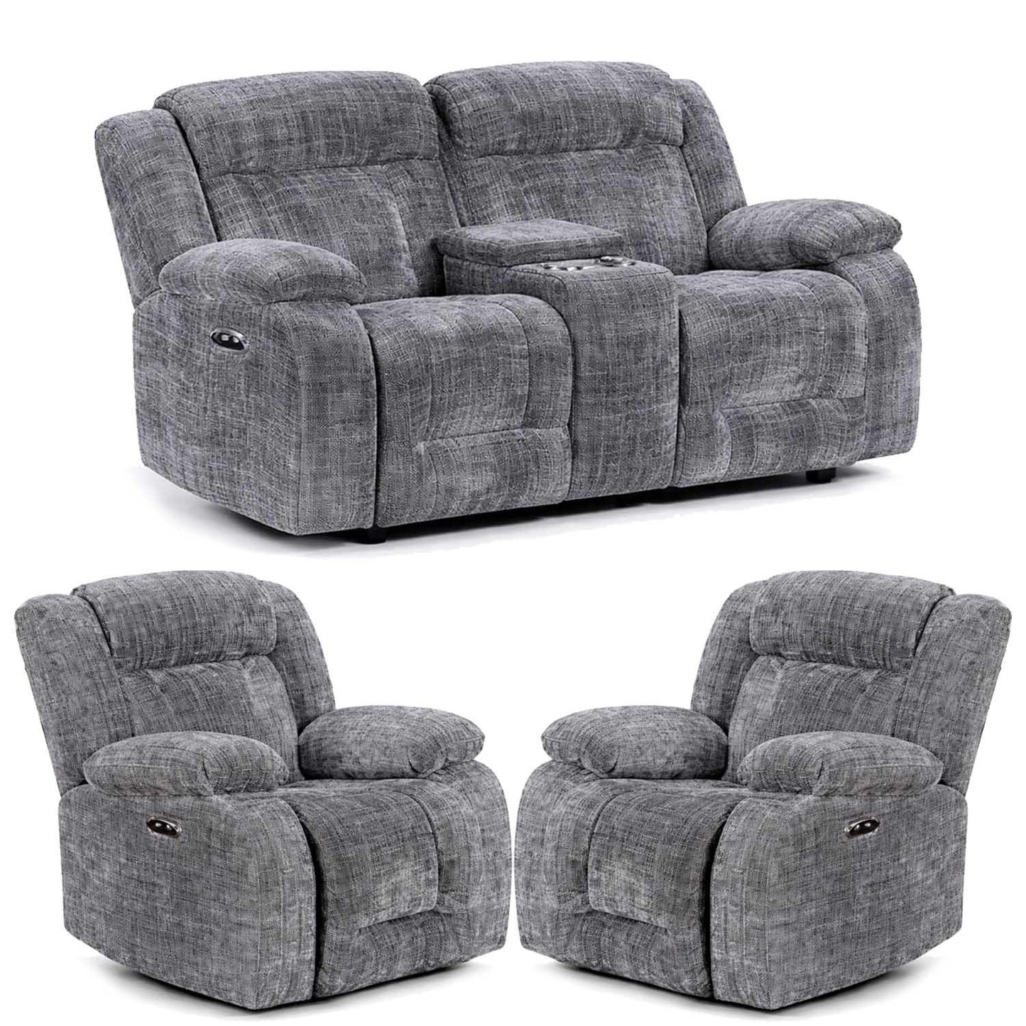 Unico Reclining 3 Piece Sofa Suite Fabric 2 + 1 + 1