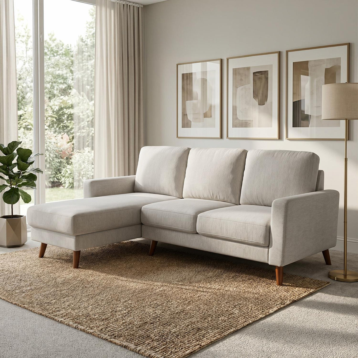 Jasper Universal Corner Sofa Reversible Chaise Dark Grey Grey Beige