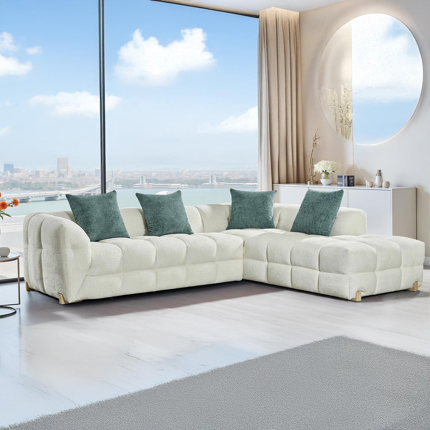 Geneva 5 Seater L Shaped Corner Sofa Right Hand Facing