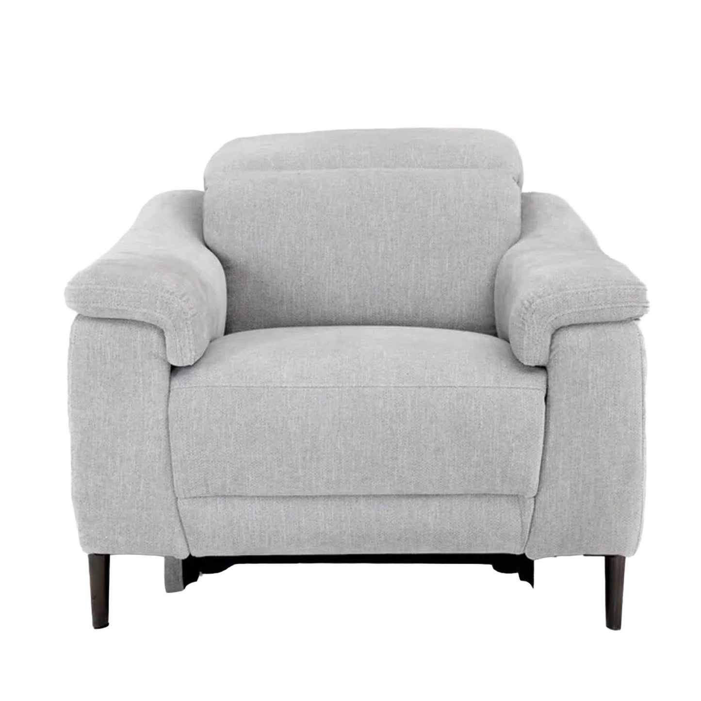 Oscar Ivory Fabric Armchair Electric Reclining Sofa USB Power Headrest