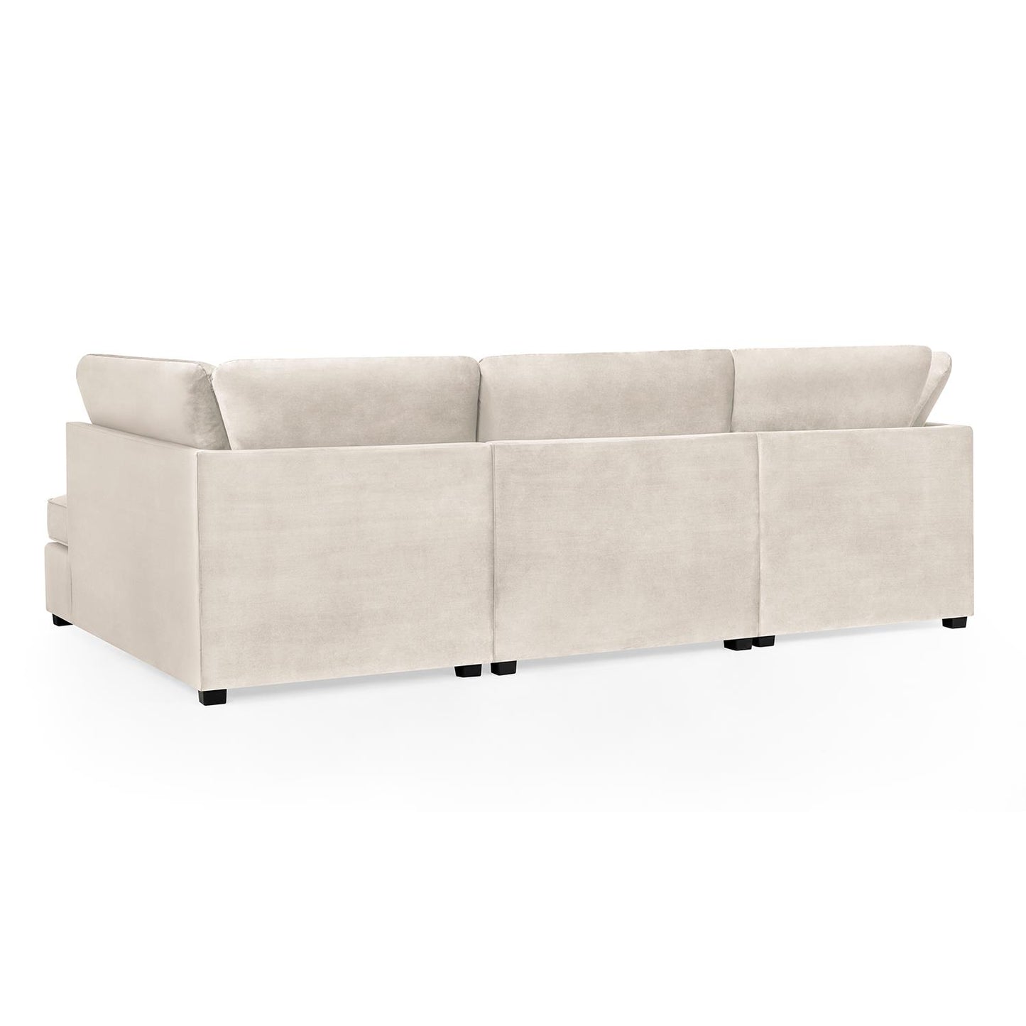 California Plush Velvet Beige, Black or Grey U shaped 6 Seater Sofa