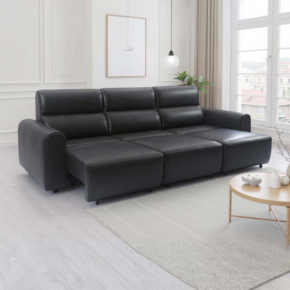 Corby 3 Seater Electric Recliner Sofa Leather Look High Back Design