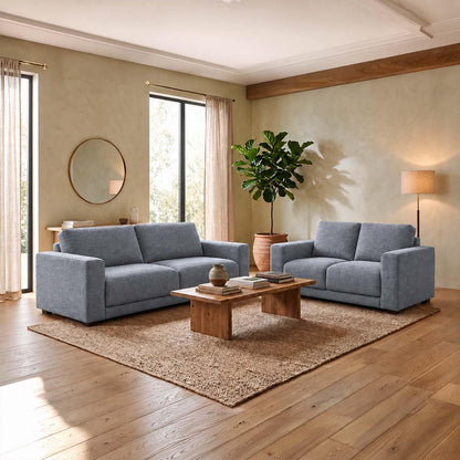 Melrose Woven Fabric 3 + 2 + 1 Three Piece Sofa Suite Beige or Grey