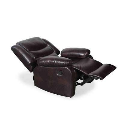 Cortland Leather Look Single Seater Armchair Manual Recliner Black Brown