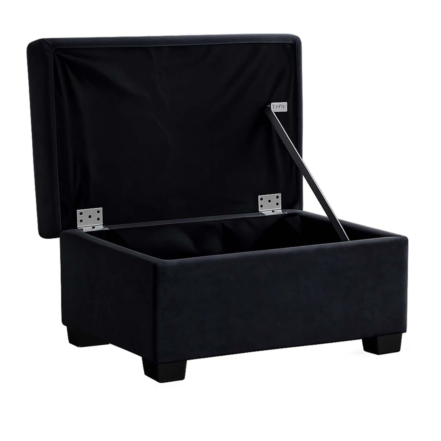Milan Footstool With Storage Black Grey Mink