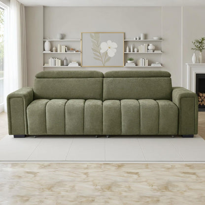 Millie 3 Seater Electric Sliding Sofa Adjustable Headrests 3 Colours