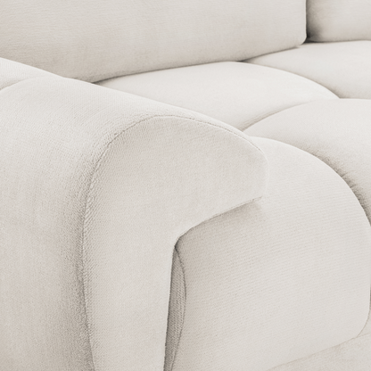 Zura Plush Fabric Large 2 Seater Sofa | Cream, Grey or Mocha