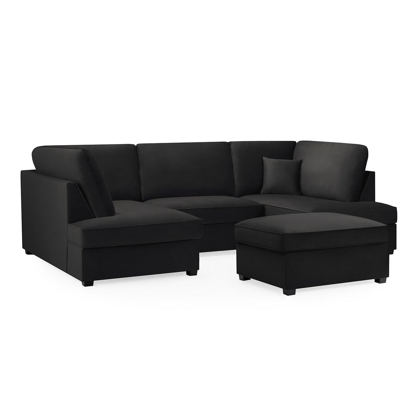 California Plush Velvet Beige, Black or Grey U shaped 6 Seater Sofa