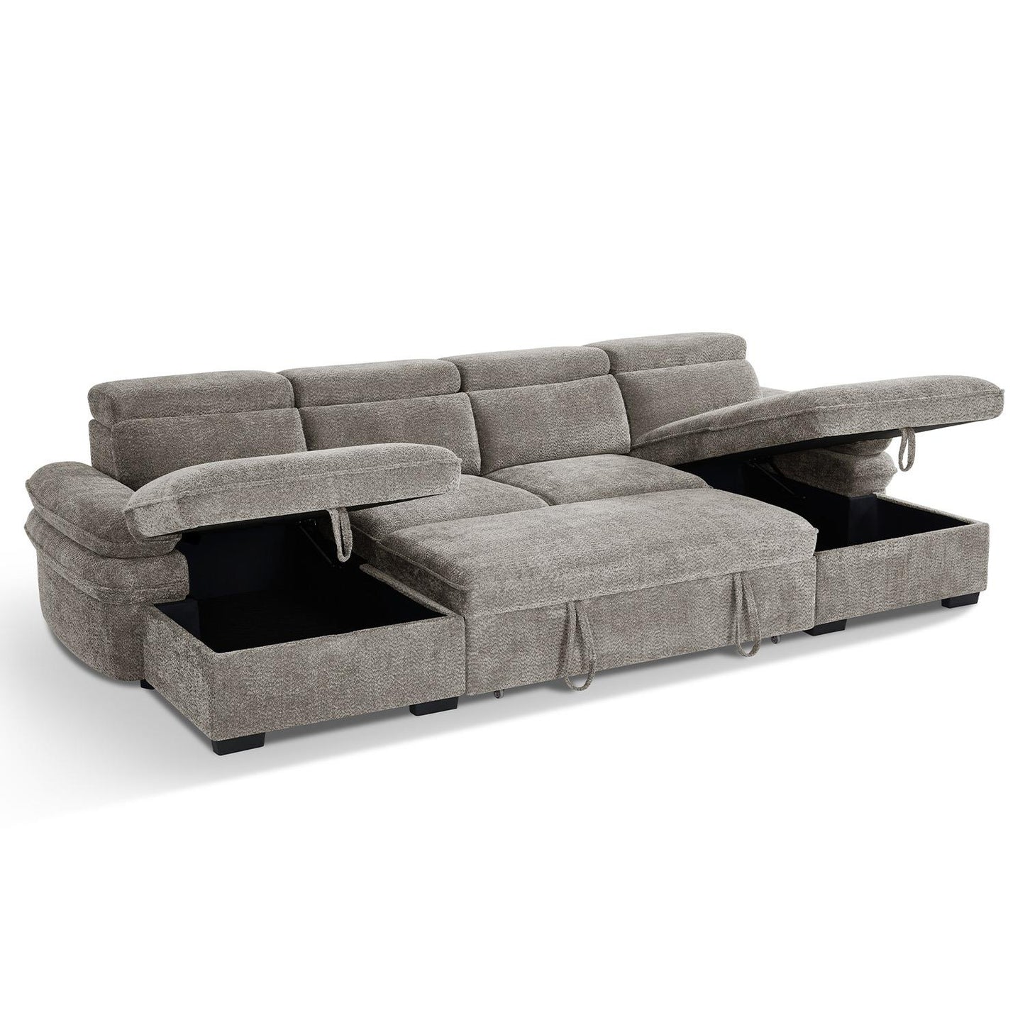 Blake U Shaped 5 Seater Fabric Corner Sofa Bed
