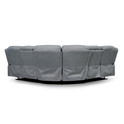 Linden 5 Seater Electric Reclining Corner Sofa Grey Fabric