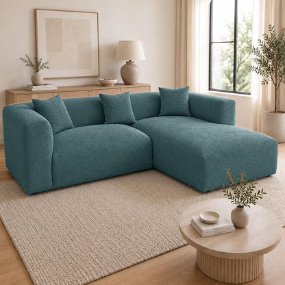 Ely Cloud Chaise L-Shaped Corner Sofa, Linen Fabric, LHF or RHF