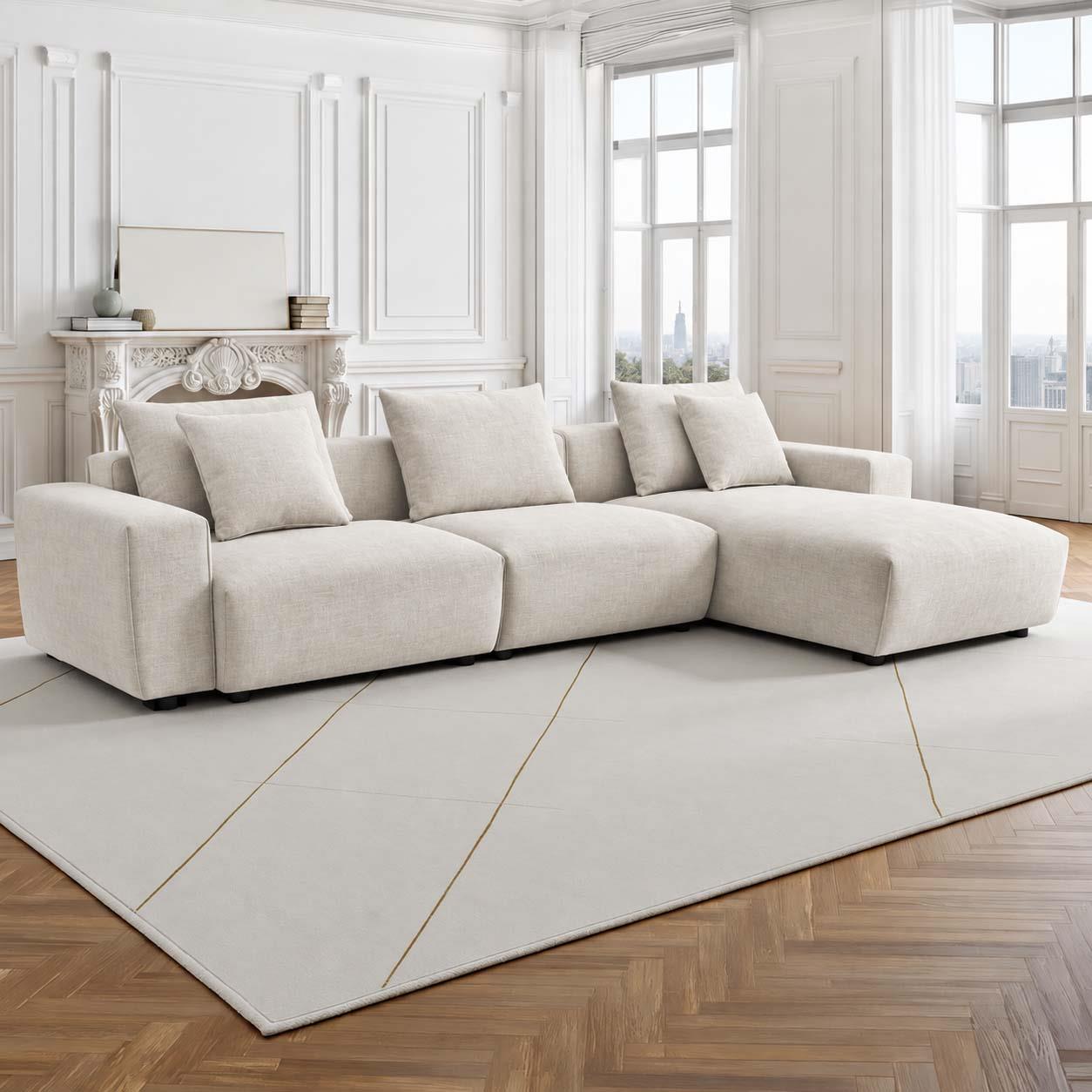 Mayfield Universal Corner Sofa with Reversible Chaise Beige or Grey