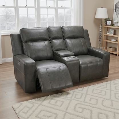 Barcino Leather Look Electric Reclining Sofa Suite 3 + 2 USB Charging