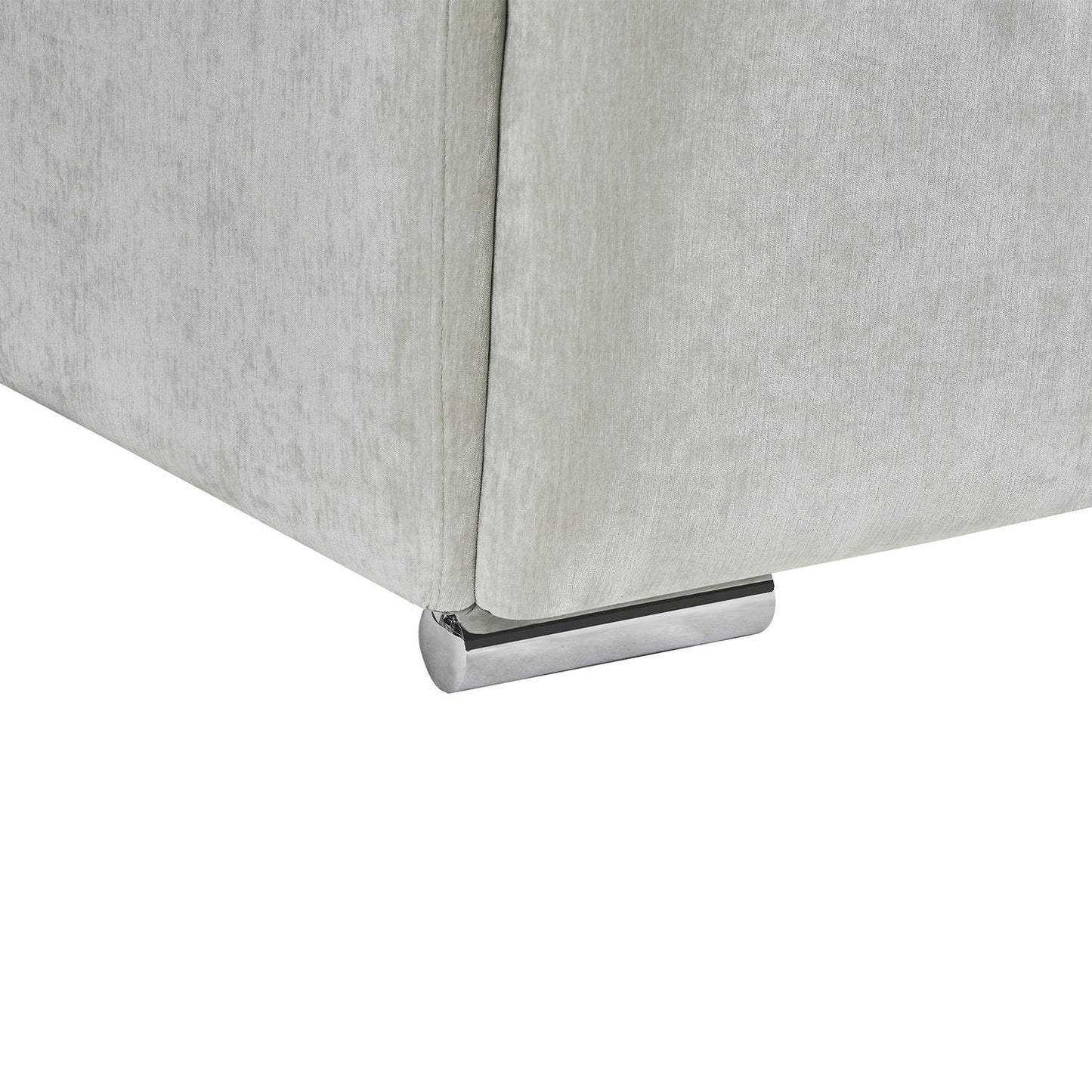 Monza L Shaped Chenille Fabric Beige Grey 4 Seater Corner Sofa RH