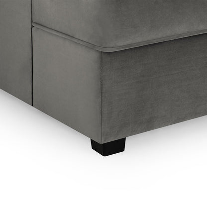 California Plush Velvet Beige, Black or Grey U shaped 6 Seater Sofa