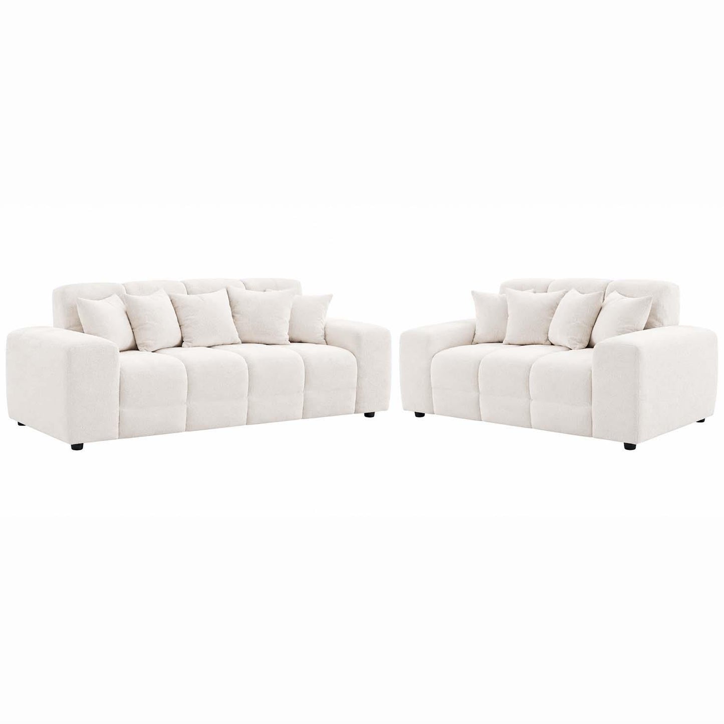 Jenson Plush Velvet 3 + 2 Seater Sofa Set Deep Seats & Boxed Arms