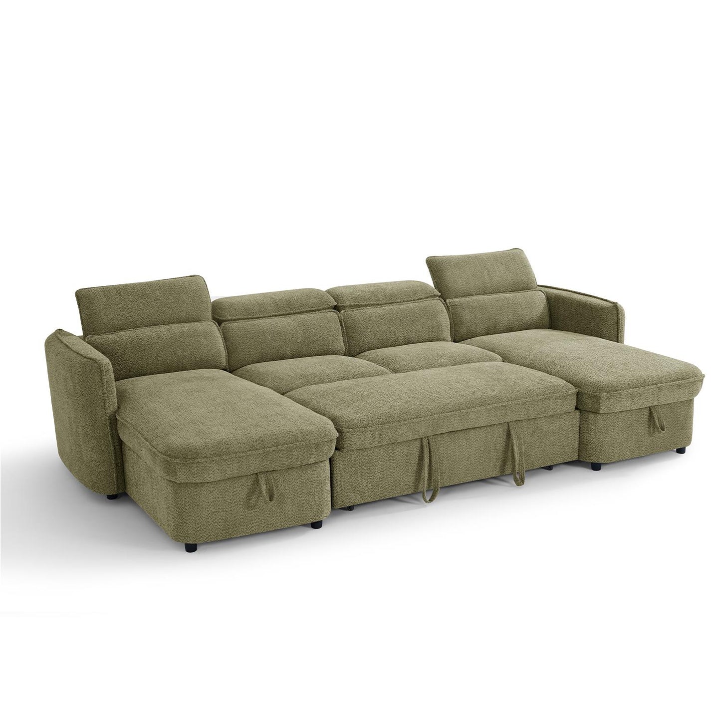 Ria Large 4 5 Seater Fabric U Shaped Sofa Bed Tilting Headrest Storage