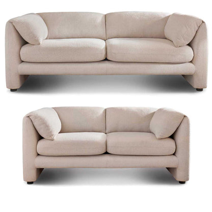 Chester 3 + 2 Fabric Boucle Cream Sofa Suite