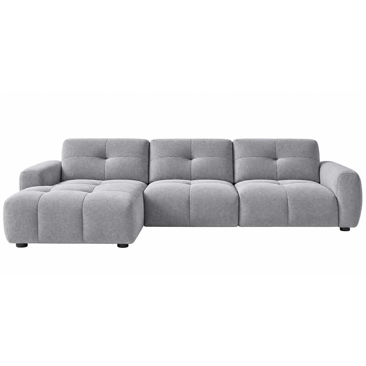 Marsha Large Chaise Corner Sofa Fabric L Shaped Beige or Grey