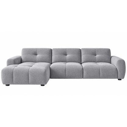 Marsha Large Chaise Corner Sofa Fabric L Shaped Beige or Grey