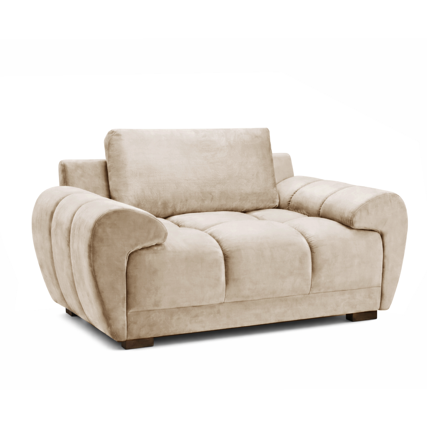 Zura Plush Velvet Large Armchair | Cream, Grey or Mocha