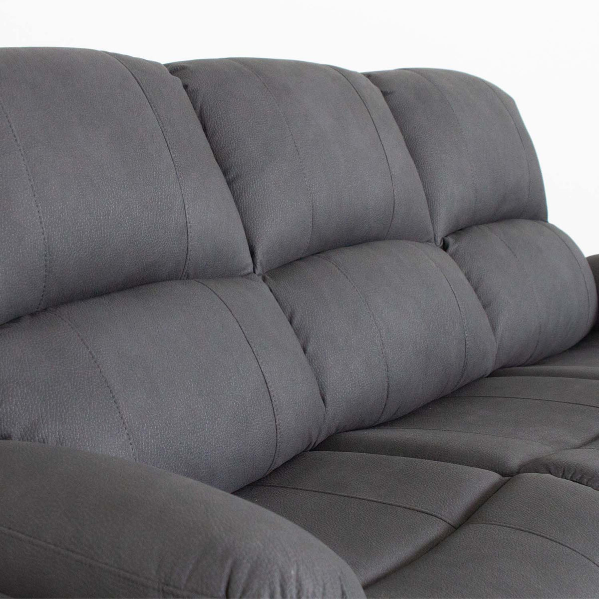Alaska Grey Full Fabric 3 Piece Sofa Suite