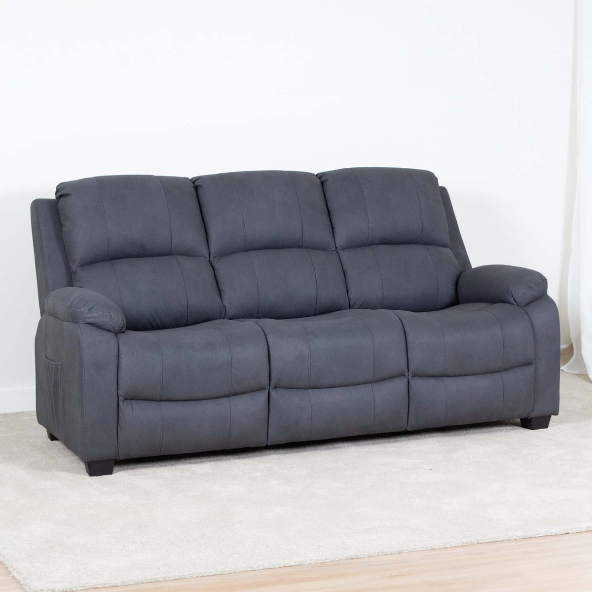 Alaska Grey Full Fabric 3 Piece Sofa Suite