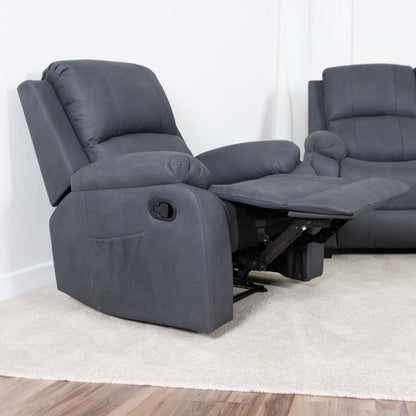 Alaska Grey Full Fabric 3 Piece Sofa Suite