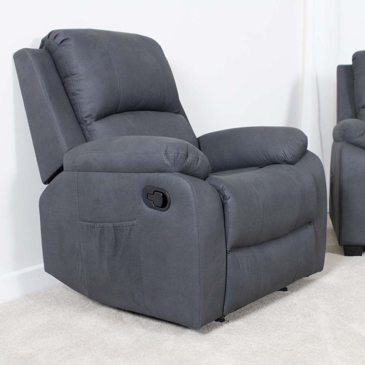 Alaska Grey Full Fabric 3 Piece Sofa Suite