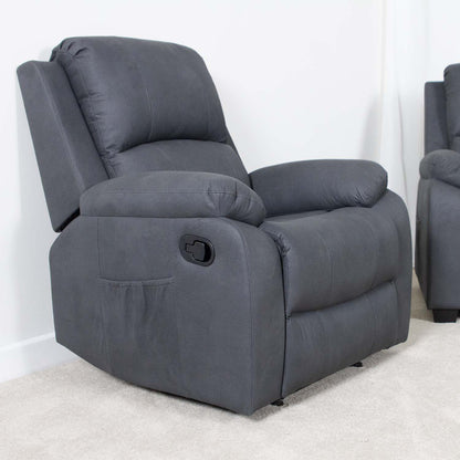 Alaska Grey Full Fabric 3 Piece Sofa Suite