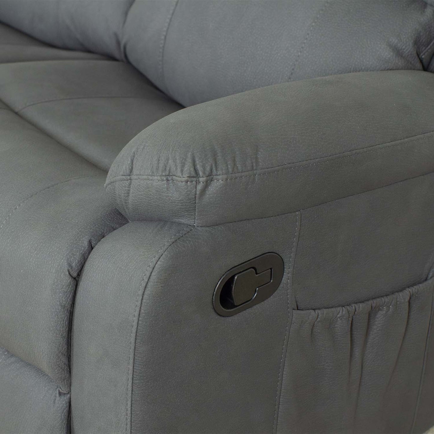 Alaska Full Fabric Reclining Sofa Suite 3 + 2 - Grey