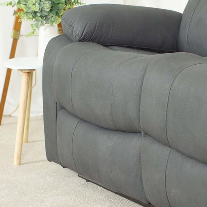 Alaska Full Fabric Reclining Sofa Suite 3 + 2 - Grey