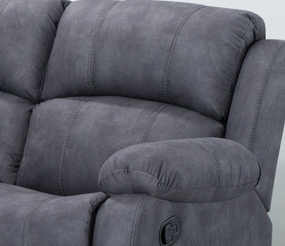 Alaska Dark Grey 3 Piece Reclining Sofa Suite