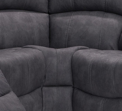 Alaska Full Fabric Reclining 5 Seater Corner Sofa - Grey - 4