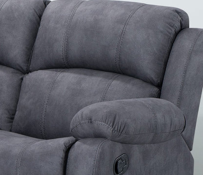 Alaska Full Fabric Reclining 5 Seater Corner Sofa - Grey - 3
