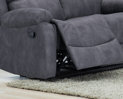 Alaska Full Fabric Reclining 5 Seater Corner Sofa - Grey - 2