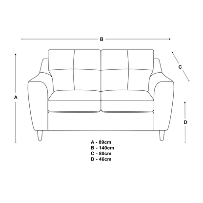 Baxter Tufted Fabric 2 Seater Sofa - 2