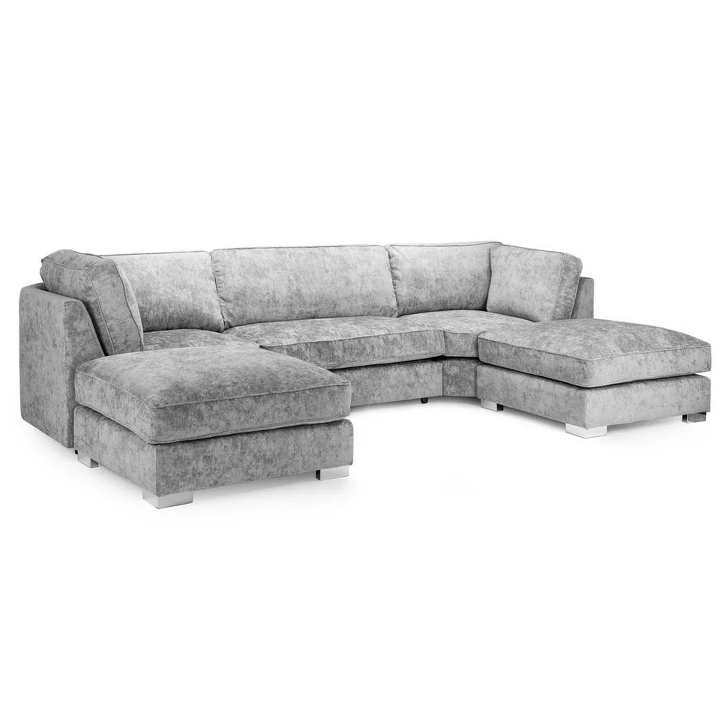 Bishop U-Shaped Grey Fabric Sofa