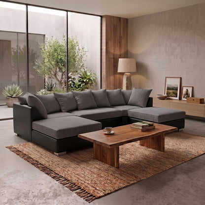 Bishop U-Shaped Jumbo Cord Sofa - Scatter Back