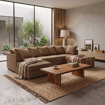 Bishop U-Shaped Jumbo Cord Sofa - Scatter Back