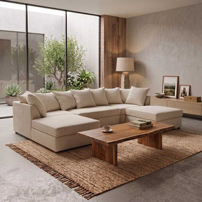 Bishop U-Shaped Jumbo Cord Sofa - Scatter Back