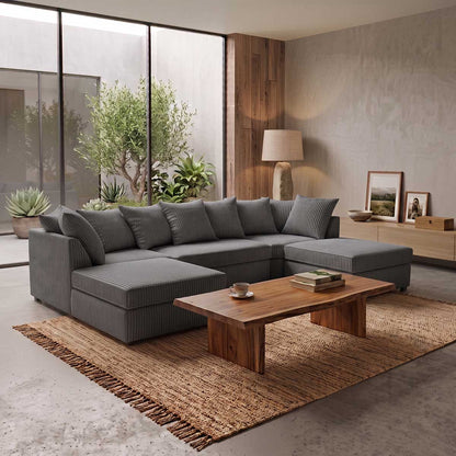 Bishop U-Shaped Jumbo Cord Sofa - Scatter Back