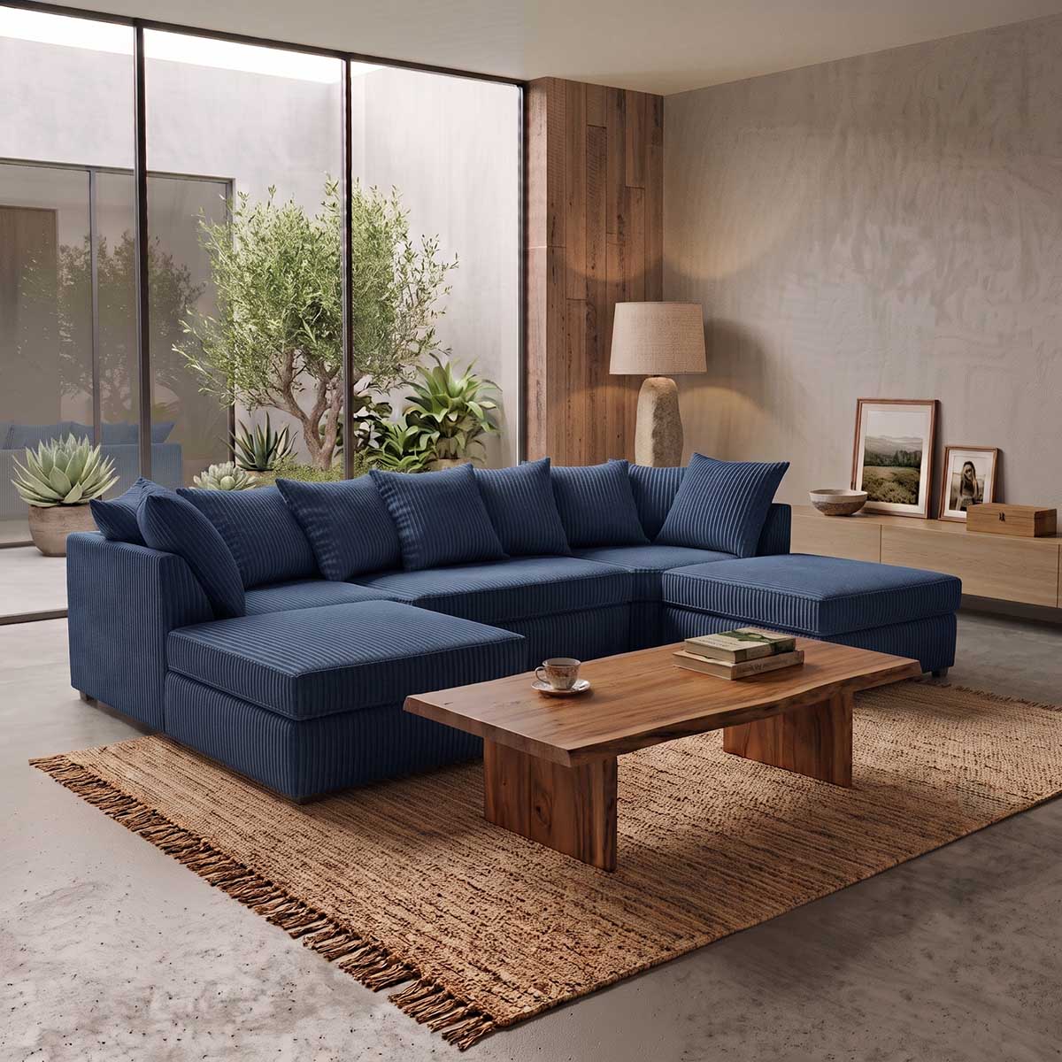 Bishop U-Shaped Jumbo Cord Sofa - Scatter Back