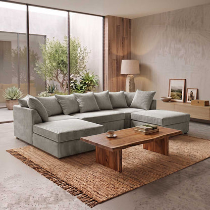 Bishop U-Shaped Jumbo Cord Sofa - Scatter Back