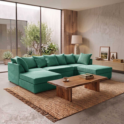 Bishop U-Shaped Jumbo Cord Sofa - Scatter Back