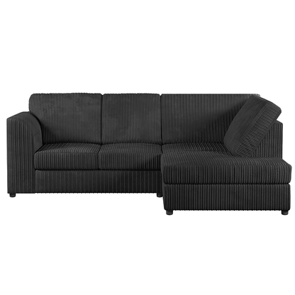 Luxor Cord Fabric 4 Seater Corner Sofa Full Back