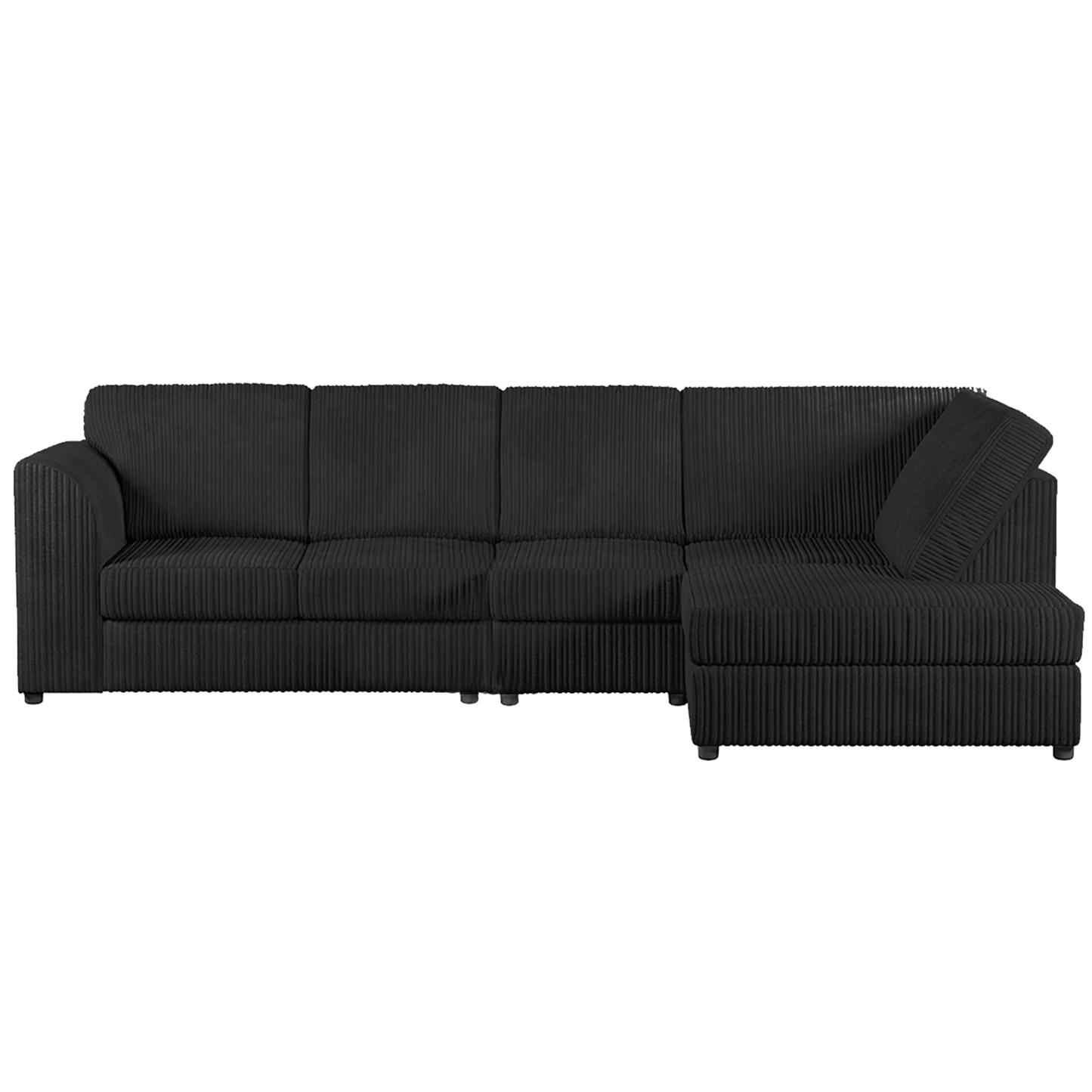 Luxor Full Cord Fabric 5 Seater Corner Sofa Full Back